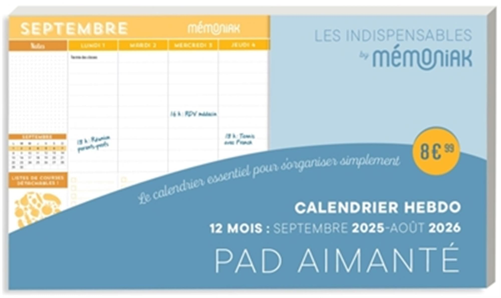 Pad aimanté hebdomadaire 2025-2026