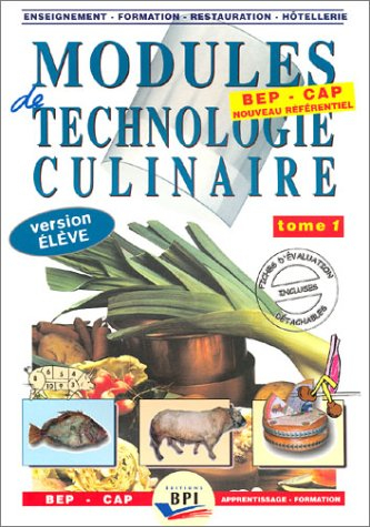 modules de technologie culinaire, version élève, tome 1