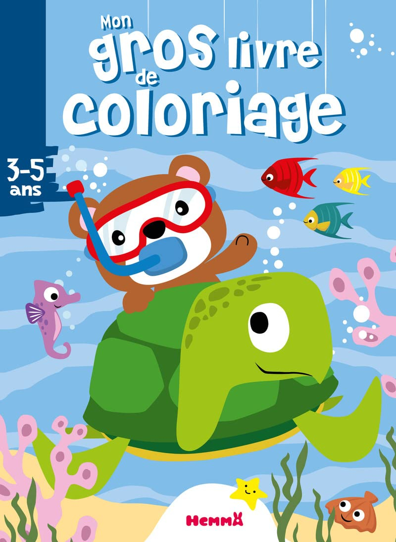 Mon gros livre de coloriage : 3-5 ans. Ourson et tortue
