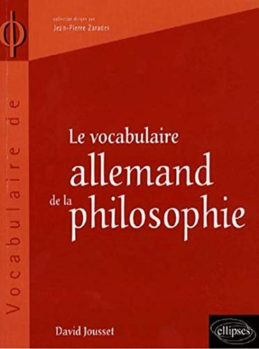 Le vocabulaire allemand de la philosophie
