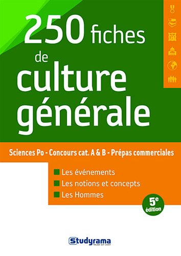 250 fiches de culture générale : Sciences Po, concours cat. A & B, prépas commerciales : les événeme