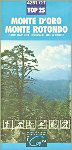 monte rotondo - 1re édition -. carte n, 4251 ot - échelle : 1 cm , 250 mètres