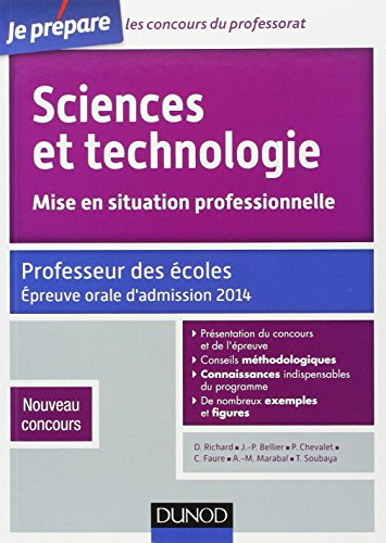 Sciences et technologie, mise en situation professionnelle : professeur des écoles, épreuve orale d'