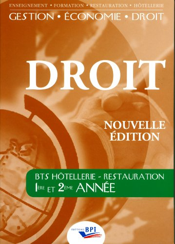 Droit : BTS hôtellerie-restauration, 1re et 2e années