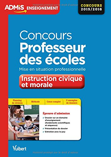 Concours professeur des écoles : mise en situation professionnelle, instruction civique et morale : 