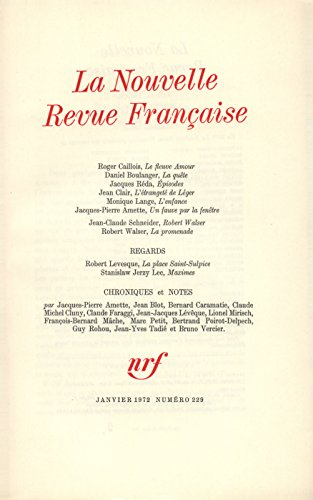 la n.r.f., numéro 229, janvier 1972