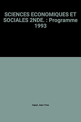sciences economiques et sociales 2nde. : programme 1993