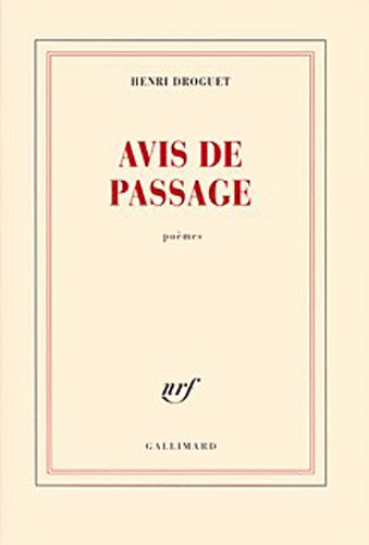 Avis de passage : poèmes