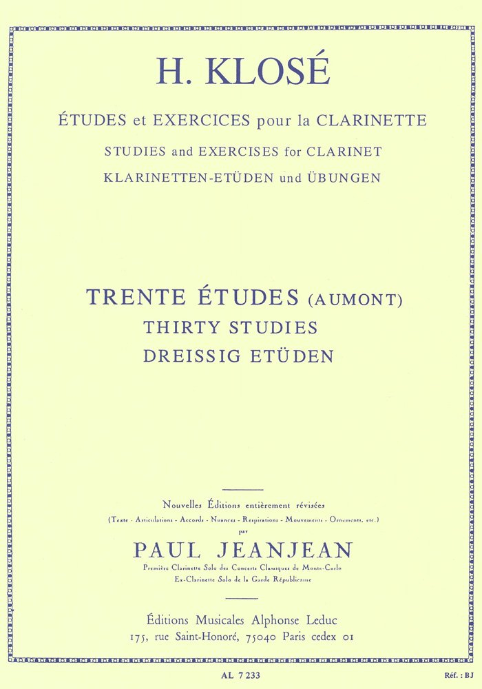 30 ETUDES D'APRES AUMONT CLARINETTE