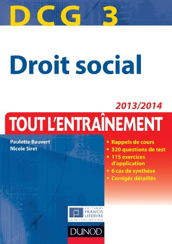 Droit social, DCG 3 : tout l'entraînement : 2013-2014