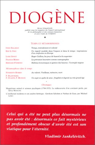 Diogène, n° 190. Temps et métamorphoses