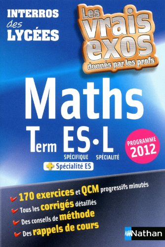 Maths, terminale ES spécifique, L spécialité : + spécialité ES