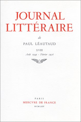 journal littéraire. 1949-1956, tome 18