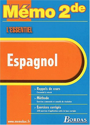 Espagnol : rappels de cours, méthode, exercices corrigés