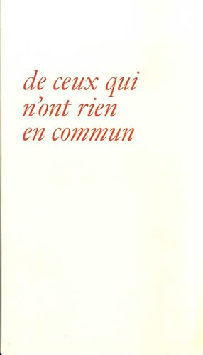 La communauté de ceux qui n'ont rien en commun