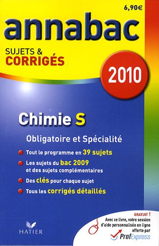 Chimie S, enseignement obligatoire et de spécialité