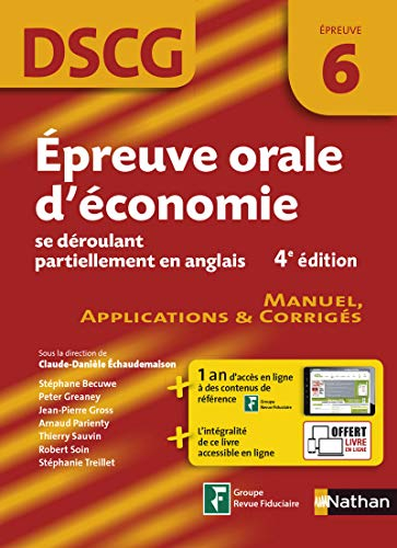 Epreuve orale d'économie se déroulant partiellement en anglais, DSCG épreuve 6 : manuel, application