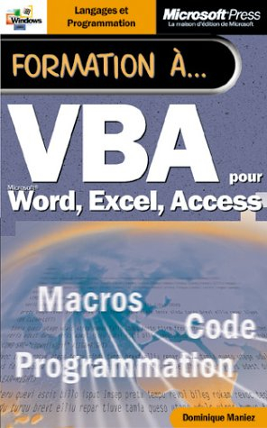 formation a vba - manuel d`auto-apprentissage - francais
