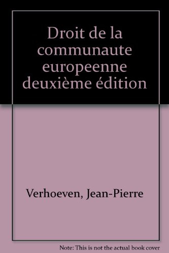 droit de la communaute europeenne 2e edition