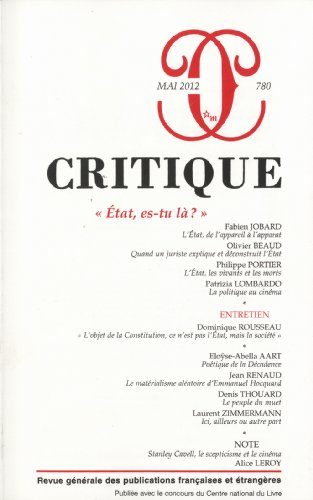 Critique, n° 780. Etat, es-tu là ?