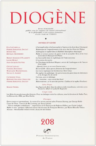 Diogène, n° 208. Mythes et genre