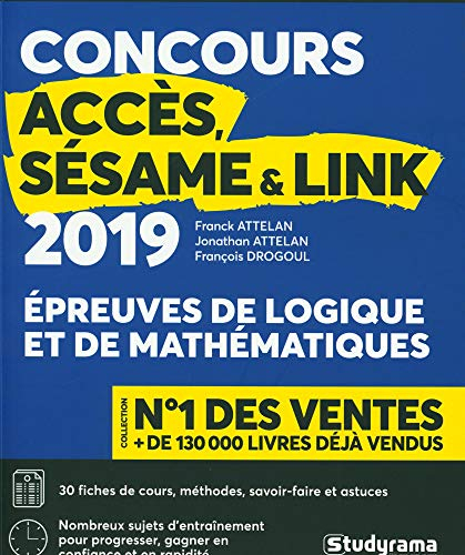 Concours Accès, Sésame & Link : épreuves de logique et de mathématiques : 2019