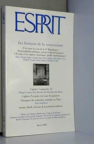 revue esprit les horizons de la souverainetè janvier 2002