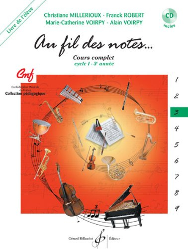 Au fil des notes cycle 1 3 année, livre de l'élève, tome 3