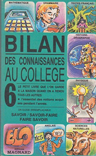 bilan des connaissances au college / 6e