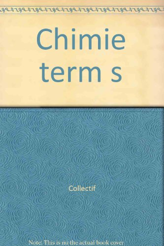 Chimie, terminale S