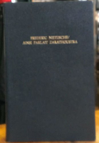 nietzsche - ainsi parlait zarathoustra - edition bilingue allemand-français