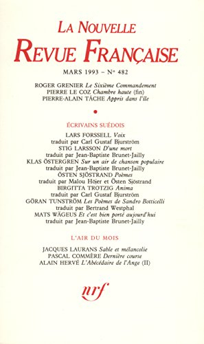 Nouvelle revue française, n° 482