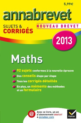 Maths : nouveau brevet 2013