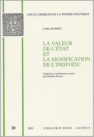 La valeur de l'Etat et la signification de l'individu