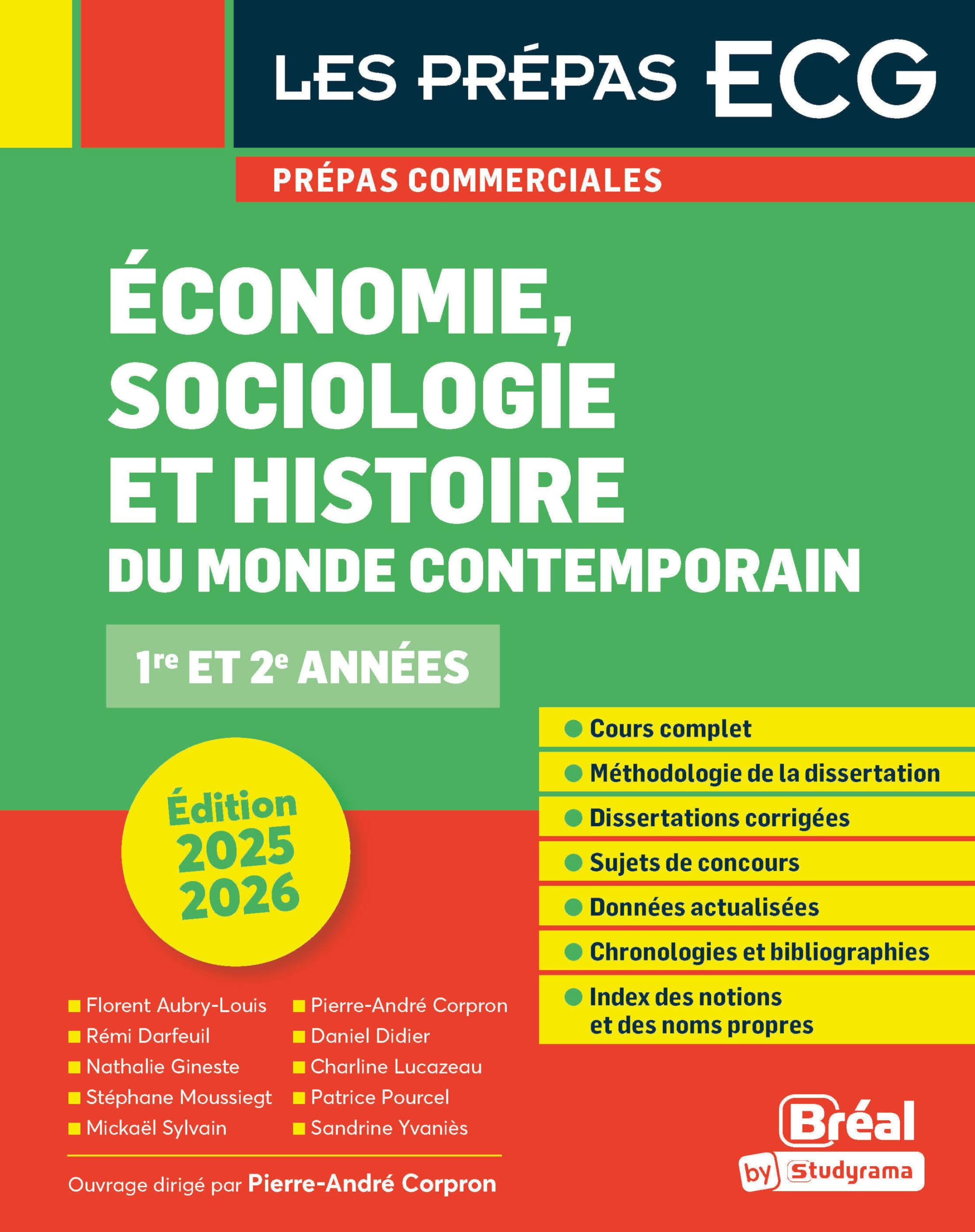 Economie, sociologie et histoire du monde contemporain : prépas commerciales 1re et 2e années : 2025