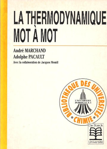 La thermodynamique mot à mot