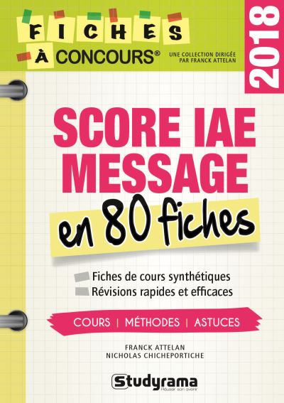 Score IAE Message  80 fiches 2018 : méthodes, savoir-faire et astuces