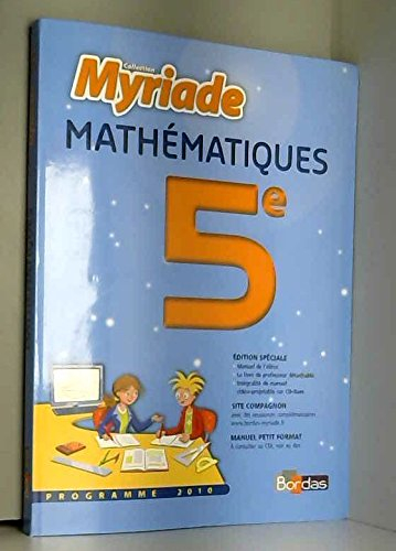 mathematiques 5eme- collection myriade