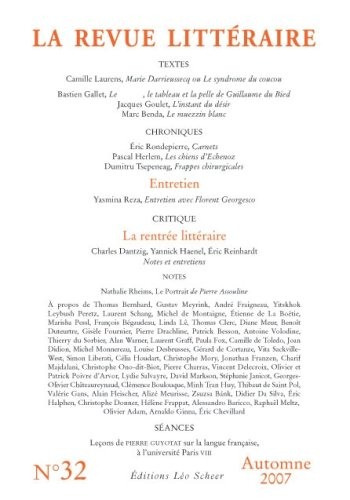 Revue littéraire (La), n° 32. La rentrée littéraire