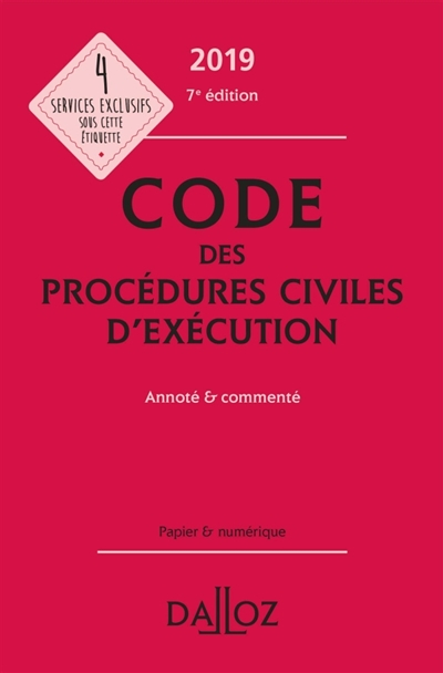 Code des procédures civiles d'exécution 2019