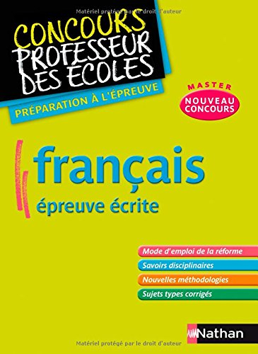 Français : épreuve écrite : nouveau concours master