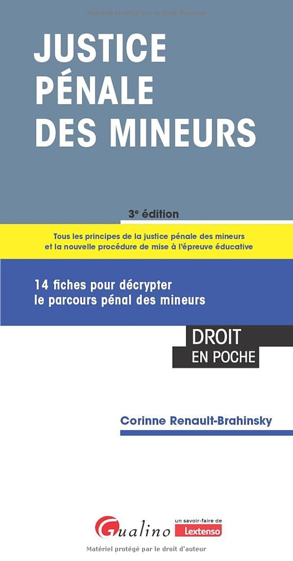 Justice pénale des mineurs : 14 fiches pour décrypter le parcours pénal des mineurs : tous les princ