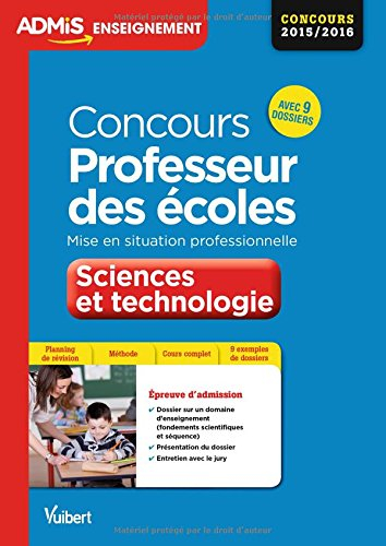 Concours professeur des écoles 2015-2016 : mise en situation professionnelle : sciences et technolog
