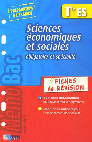 Sciences économiques et sociales Tle ES, obligatoire et spécialité