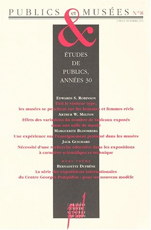 Publics et musées, n° 8. Etudes de publics, années 30