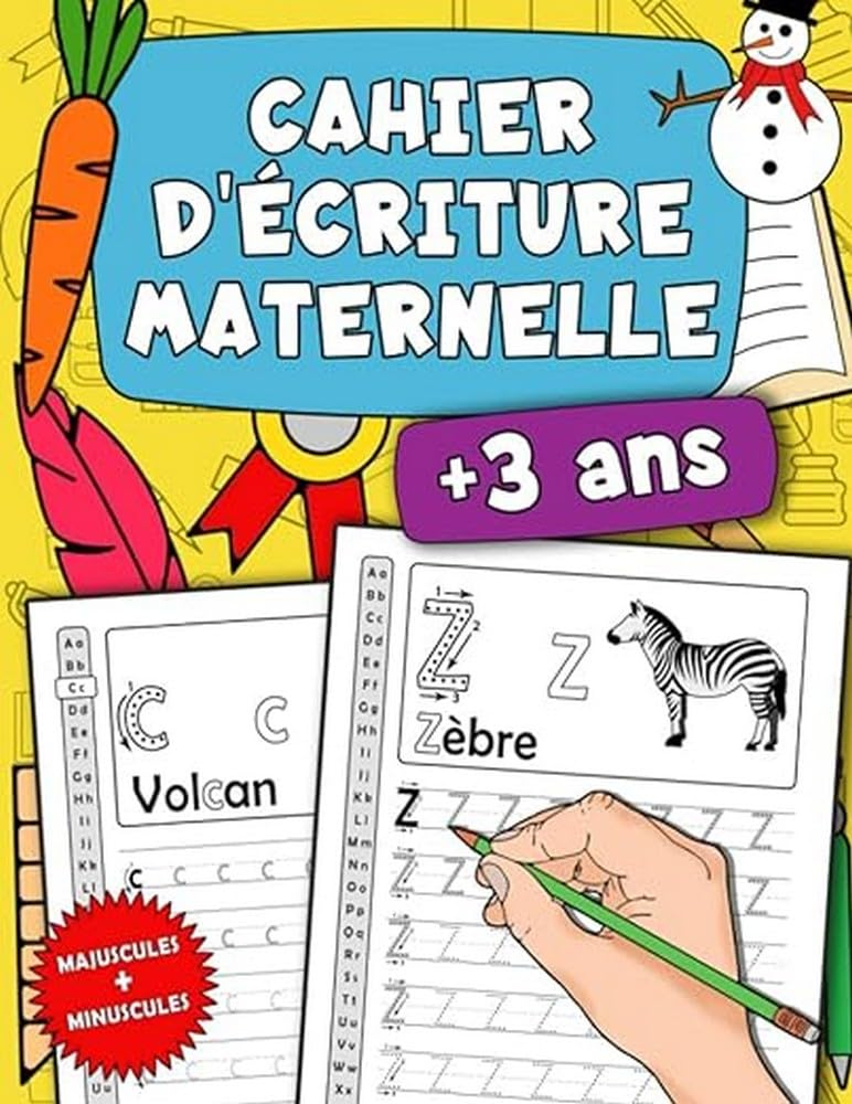 Cahier D'écriture Maternelle: Apprendre à Tracer Les Lettres Majuscules et Minuscules à La Maison Li