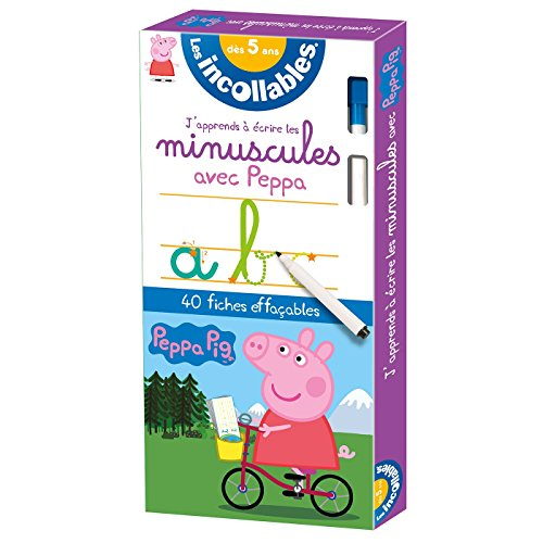 Les incollables, Peppa Pig : j'apprends à écrire les minuscules avec Peppa : 40 fiches effaçables, d