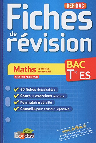 Maths, bac terminale ES : fiches de révision : nouveau programme