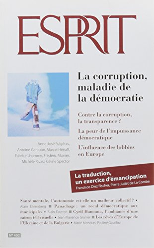 esprit, n, 402, février 2014 : la corruption, maladie de la démocratie