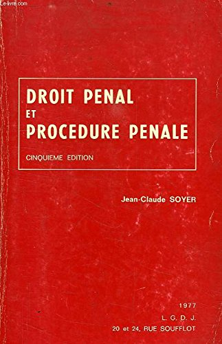 droit pénal et procédure pénale